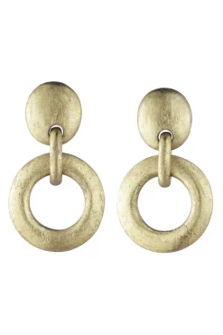 Acacia Wood and Gold Plated Hoop Earrings