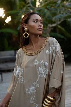 Acacia Wood and Gold Plated Hoop Earrings