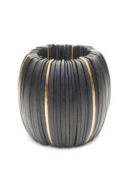 Acacia Wood and Gold Plated Sliced Bangle