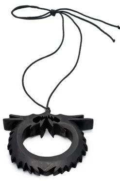 Acacia Wood Double Dragon Necklace