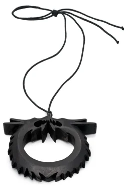Acacia Wood Double Dragon Necklace