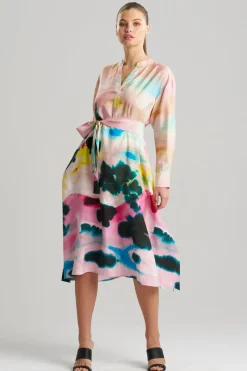 Akiko Printed Cotton Silk Twill Oversized Shirtdress