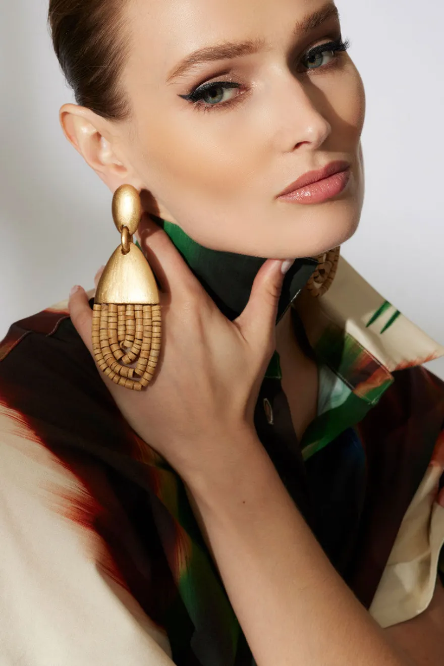 Amalfi Printed Cotton Poplin Kimono Wrap Shirt
