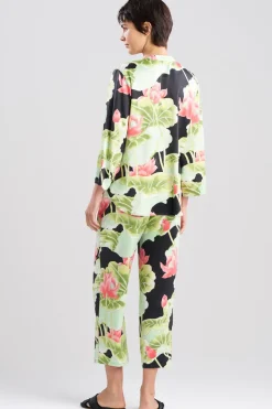 Ascendant Lotus Printed Satin Mandarin PJ Set