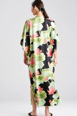 Ascendant Lotus Printed Satin Caftan