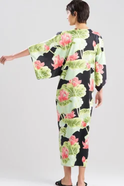 Ascendant Lotus Printed Satin Caftan