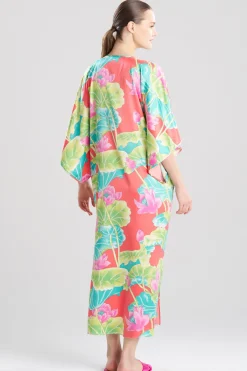 Ascendant Lotus Printed Satin Caftan
