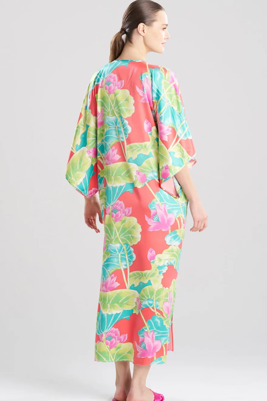 Ascendant Lotus Printed Satin Caftan