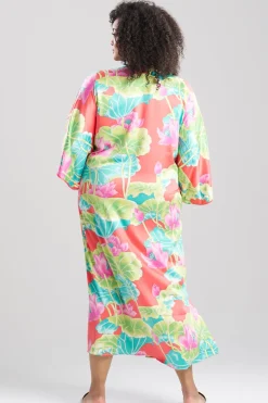Ascendant Lotus Printed Satin Caftan