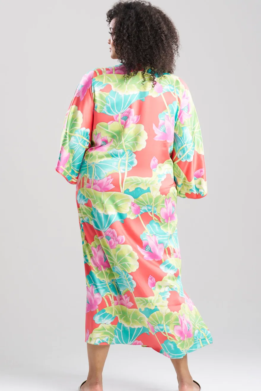 Ascendant Lotus Printed Satin Caftan