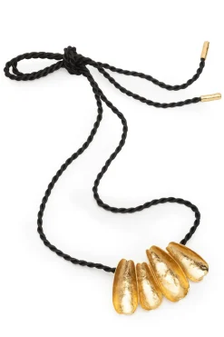 Aurea Gold Plated Oversized Pendant Rope Necklace