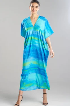 Aurora Printed Satin Caftan
