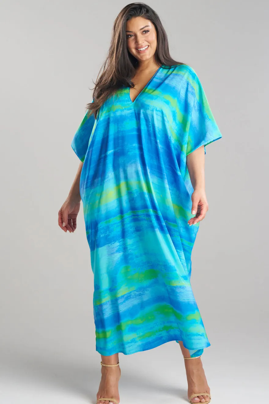 Aurora Printed Satin Caftan
