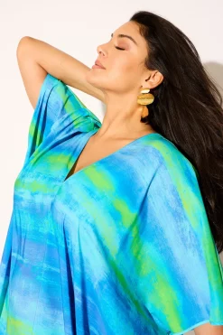 Aurora Printed Satin Caftan