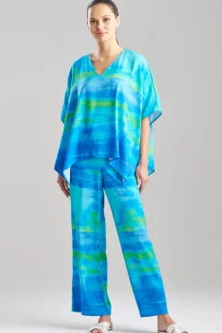 Aurora Printed Satin Caftan Top