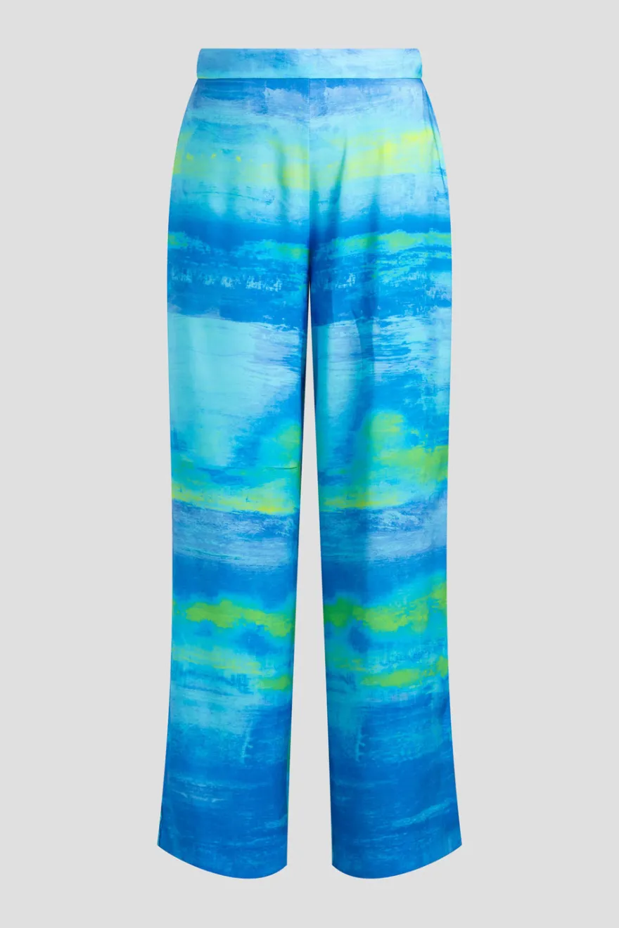 Aurora Printed Satin Pants