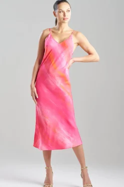 Aurora Printed Satin Slip Dress