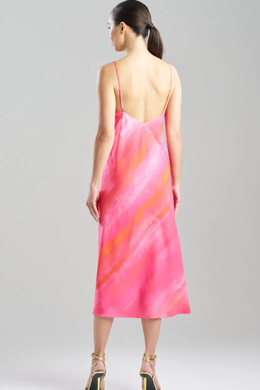 Aurora Printed Satin Slip Dress