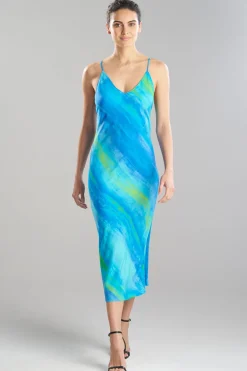 Aurora Printed Satin Slip Dress