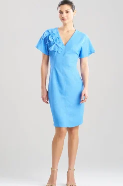 Basket Weave Embellished Dolman Sleeve Fitted Dress
