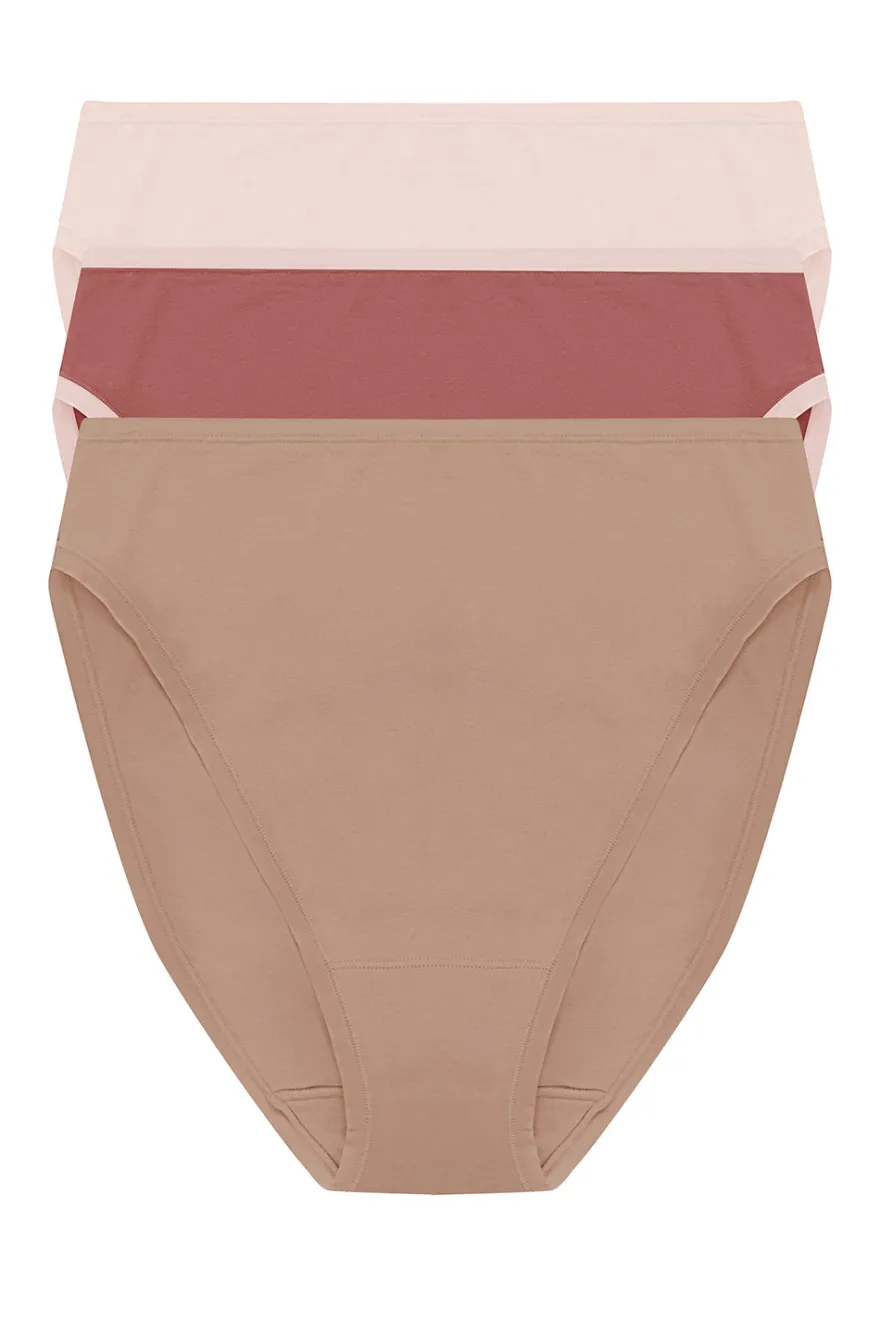 Bliss Bare Cotton High Cut Brief 3-Pack
