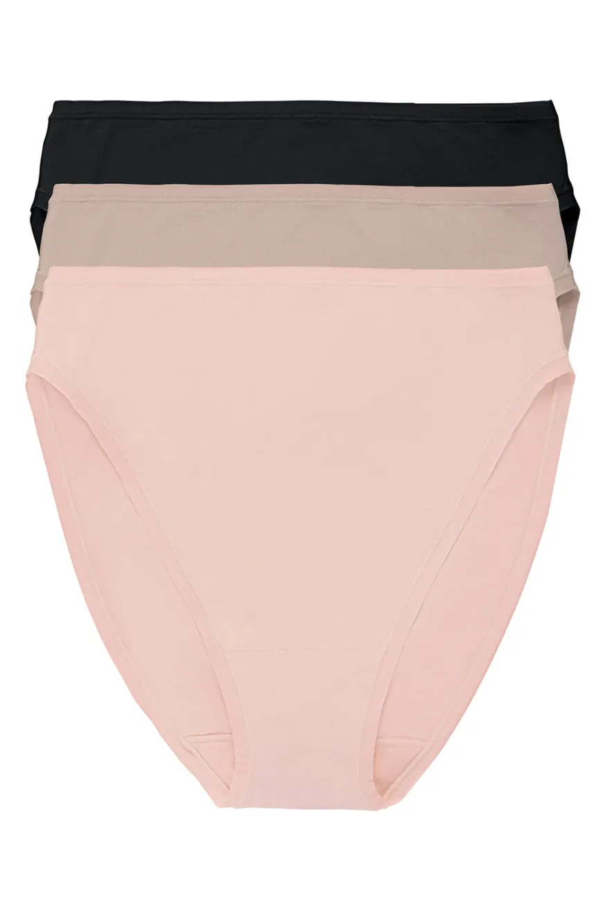 Bliss Bare Cotton High Cut Brief 3-Pack
