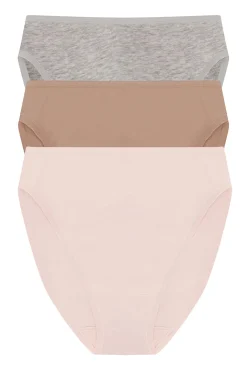 Bliss Bare Cotton High Cut Brief 3-Pack