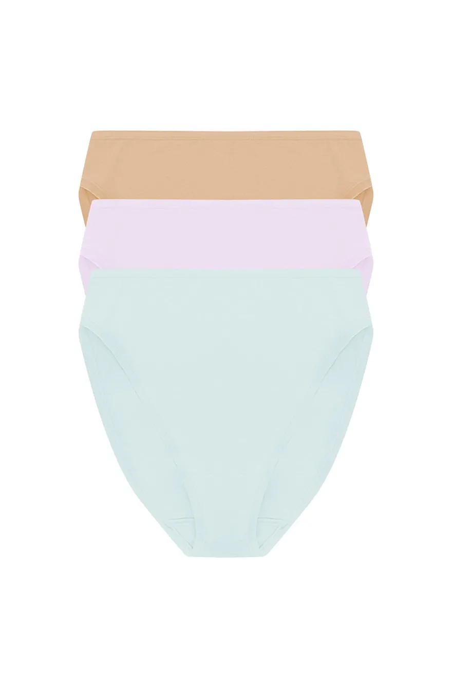 Bliss Bare Cotton High Cut Brief 3-Pack