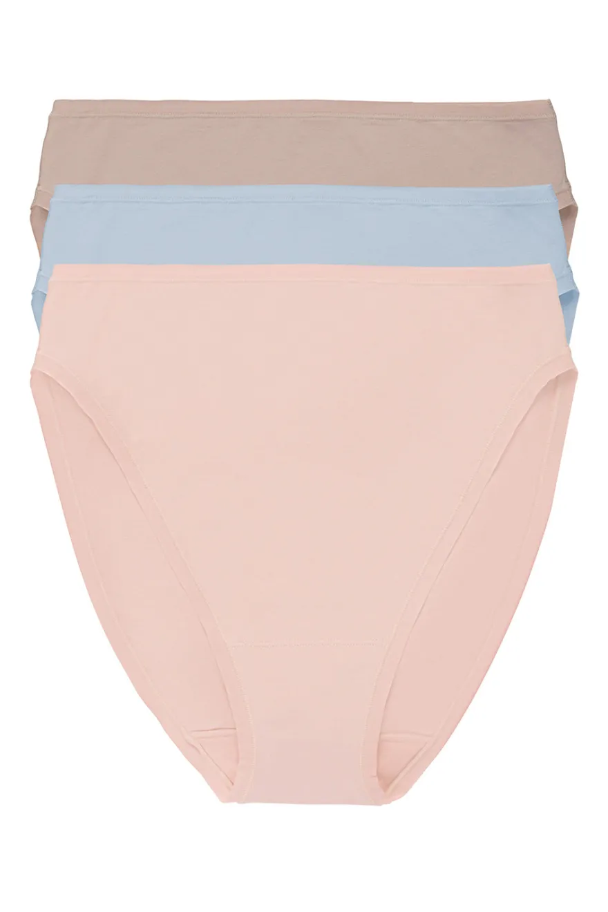 Bliss Bare Cotton High Cut Brief 3-Pack