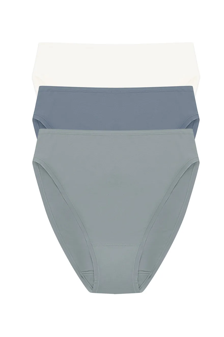 Bliss Bare Cotton High Cut Brief 3-Pack