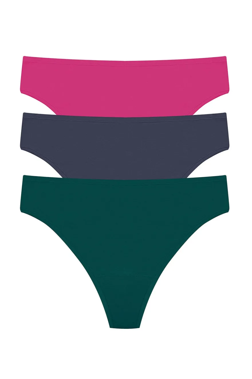 Bliss Bare Cotton Thong 3-Pack