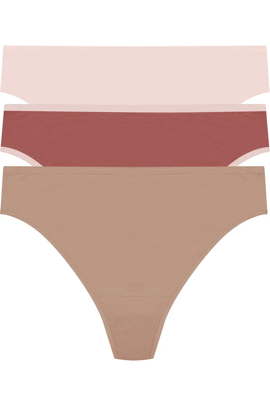 Bliss Bare Cotton Thong 3-Pack