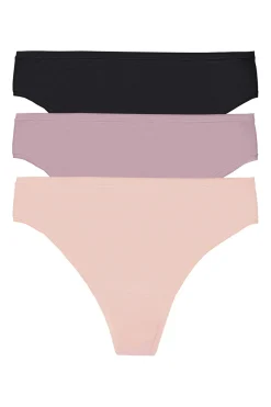 Bliss Bare Cotton Thong 3-Pack