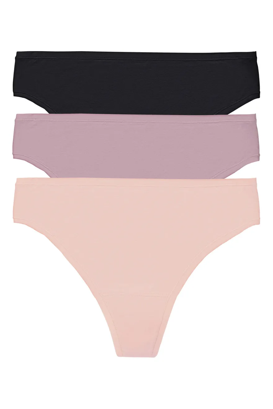 Bliss Bare Cotton Thong 3-Pack