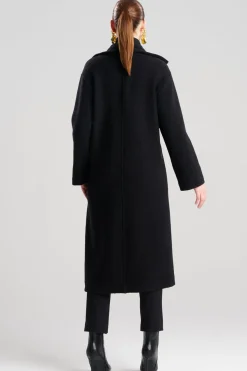 Boiled Wool Stand Collar Coat