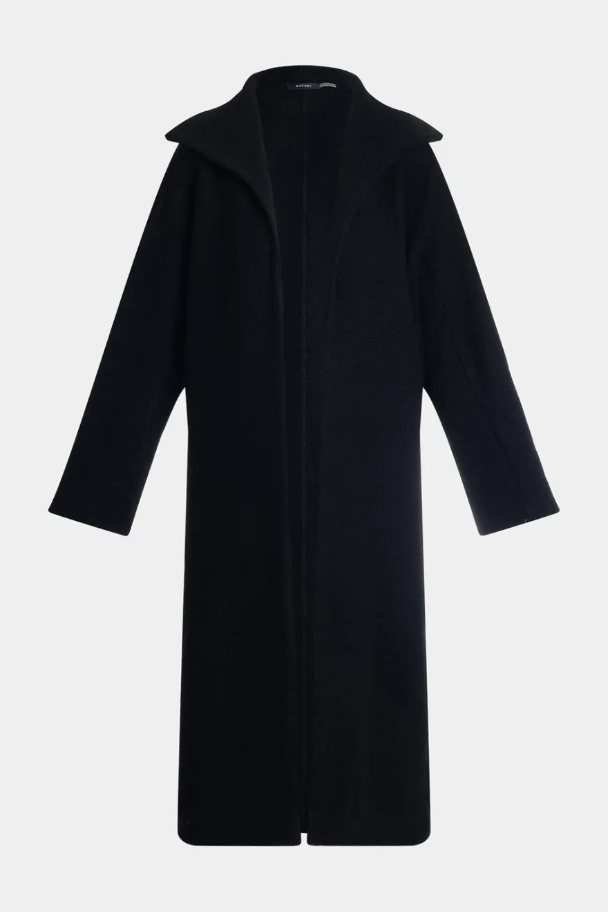 Boiled Wool Stand Collar Coat