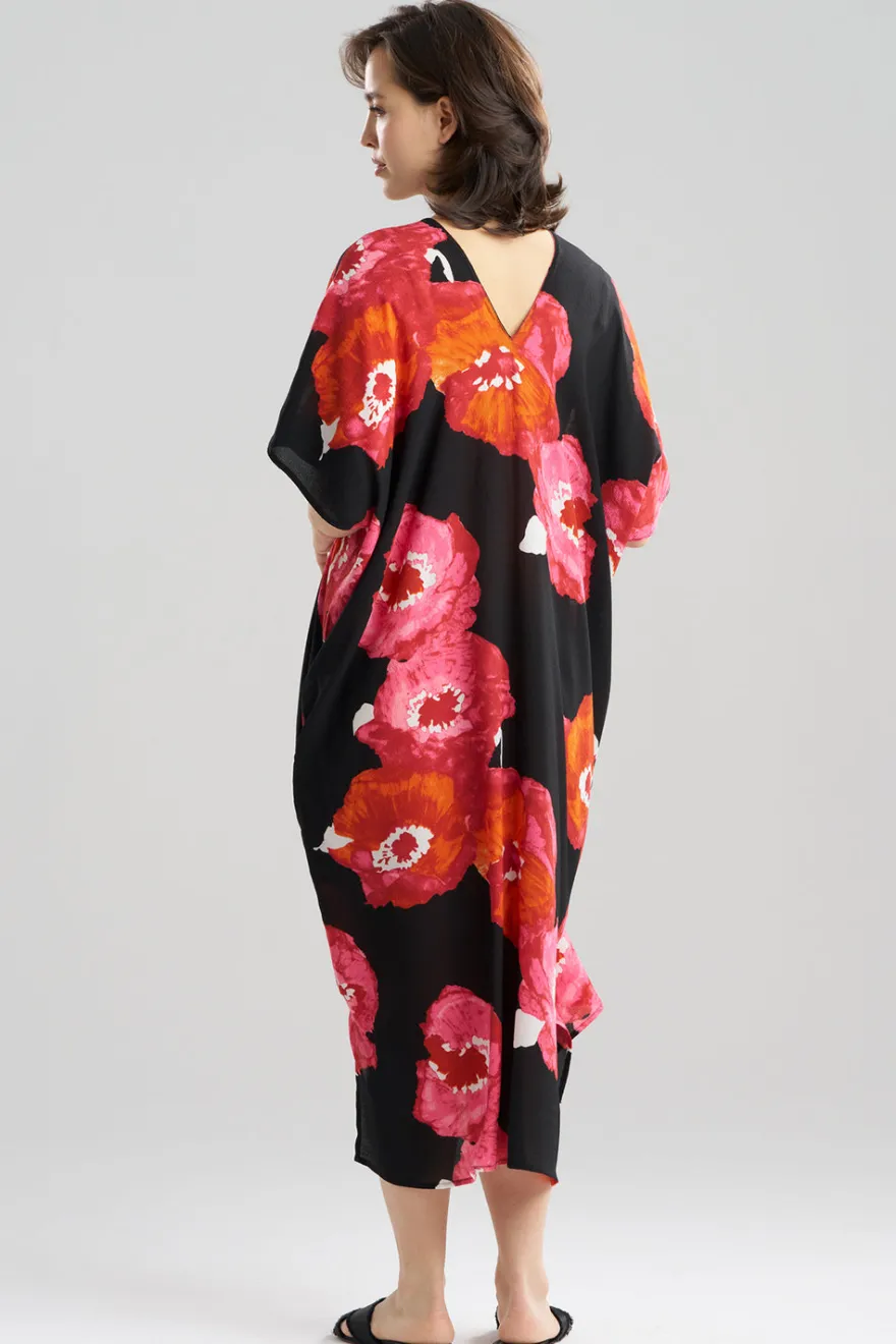 Bold Poppy Crinkle Caftan