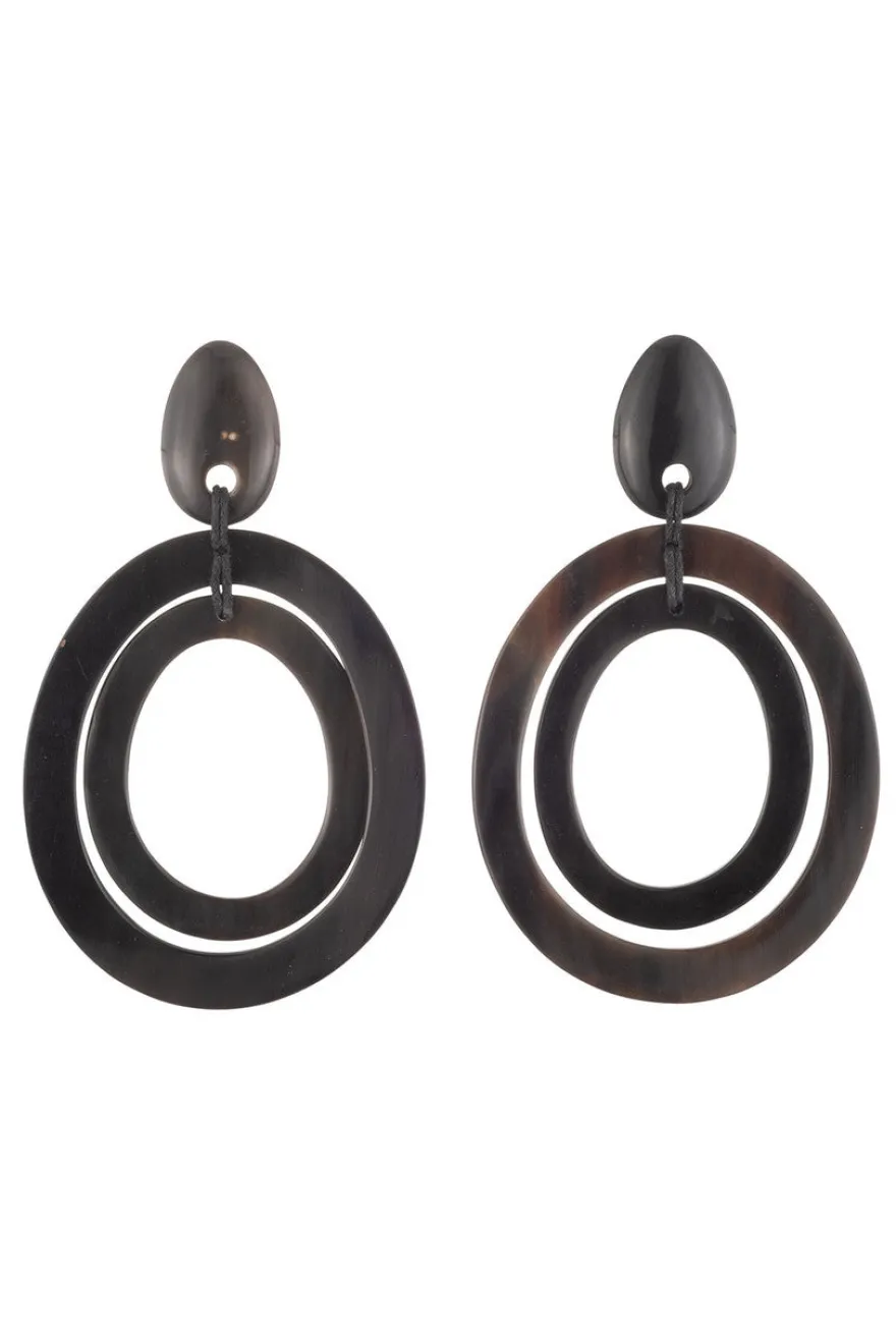 Buffalo Horn Double Hoop Earrings