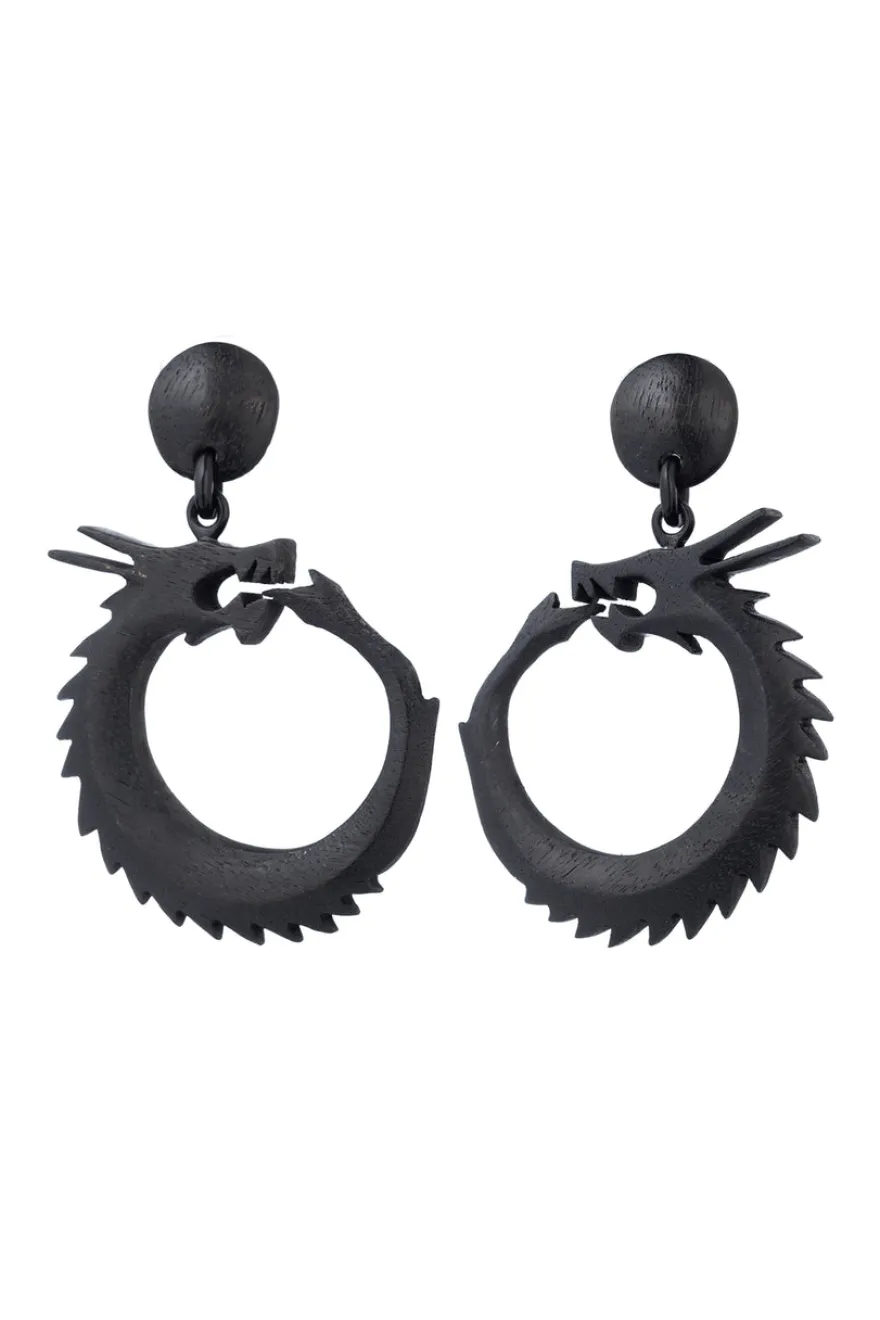 Buffalo Horn Dragon Drop Earrings