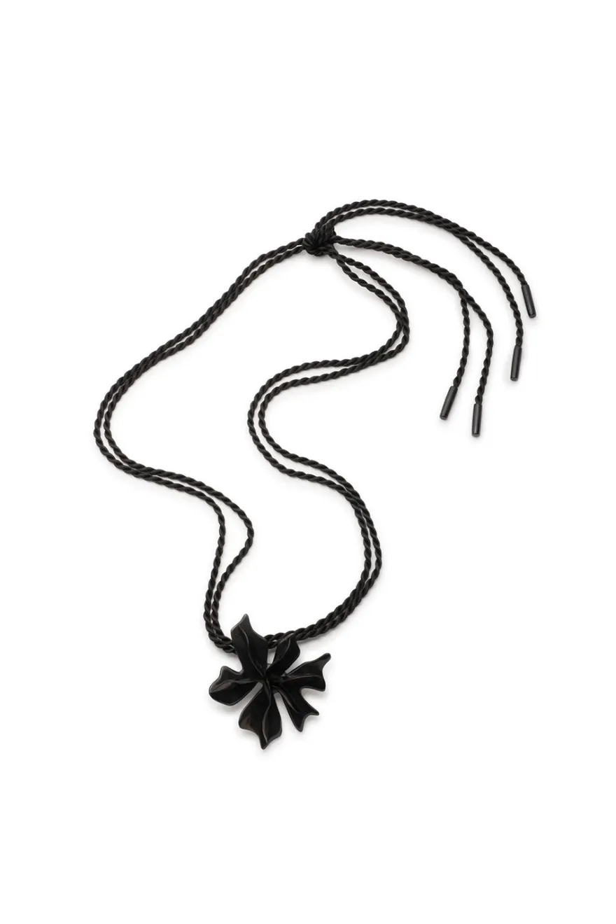Buffalo Horn Floral Pendant Necklace