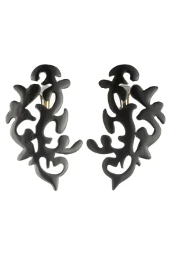 Buffalo Horn Scroll Earrings