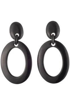 Buffalo Horn Single Oval Hoop Earrings