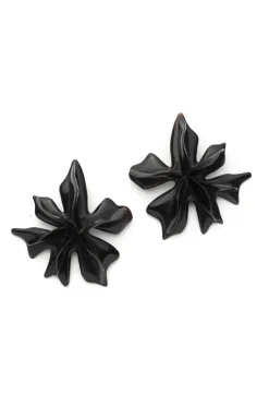 Buffalo Horn Statement Floral Earrings