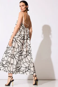 Butterfly Embroidery Cotton Sundress