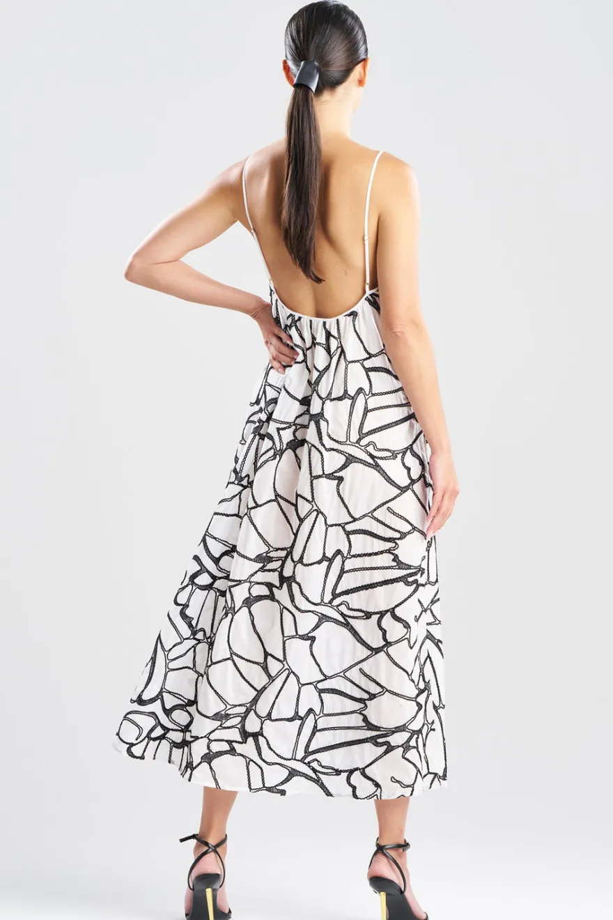 Butterfly Embroidery Cotton Sundress