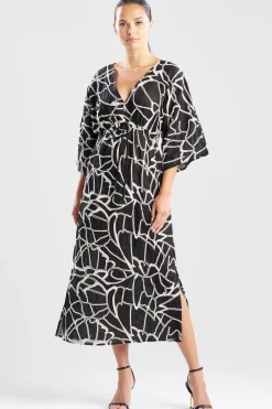 Butterfly Embroidery Cotton Caftan