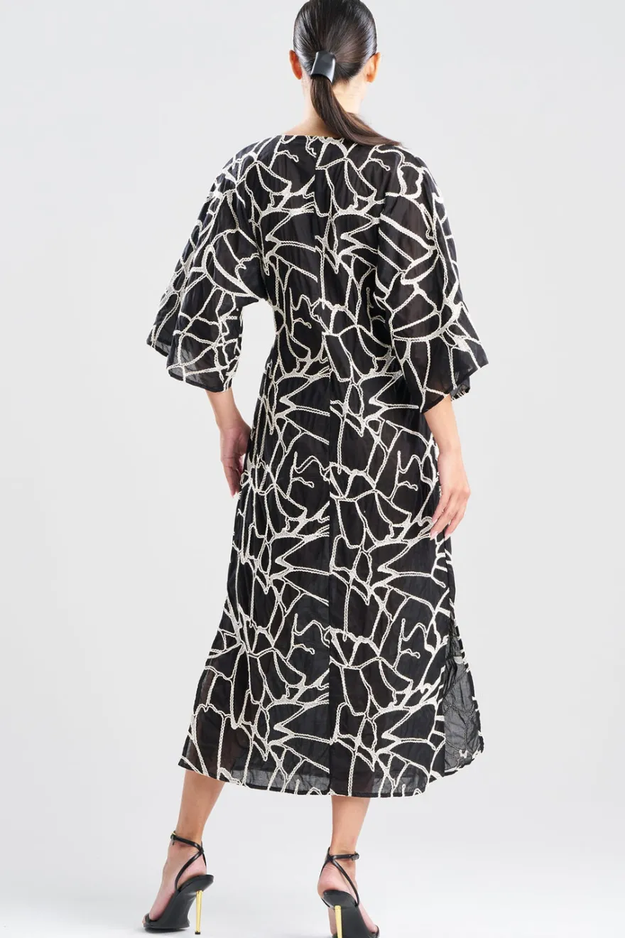 Butterfly Embroidery Cotton Caftan
