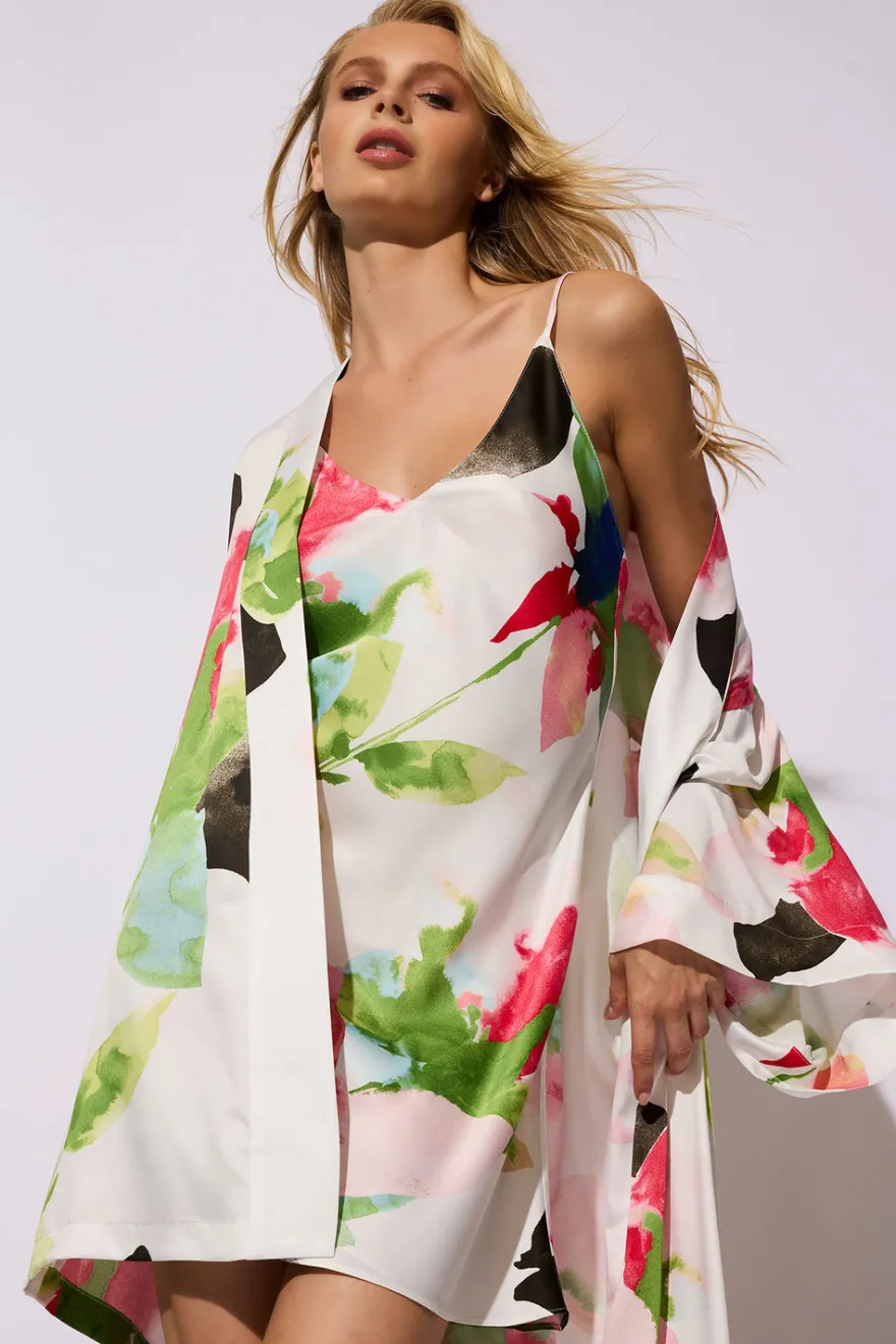 Calypso Printed Charmeuse Chemise