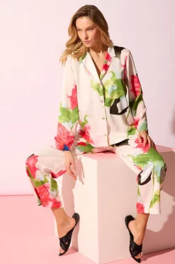 Calypso Printed Charmeuse Notch PJ