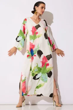 Calypso Printed Charmeuse Caftan